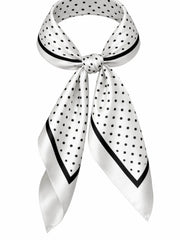 White Polka Dot Border Scarf