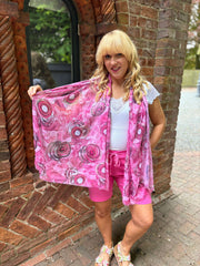 Lipstick Circle Marble Scarf