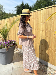 Mocha Polka Dot Co-Ord Set Beverly