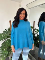 Blue Crew Neck Knit Kerry