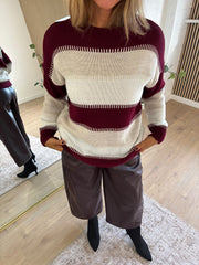 Wine Striped Knit Angelica