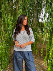 Grey Chevron Knit Anabelle