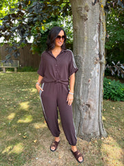 Chocolate Two Stripe Co-Ord Nikki