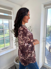 Chocolate Flower Blouse Gloria