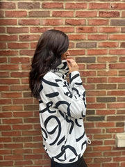 Black Swirl Super Soft Sweat Top Lisa