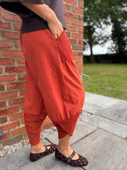 Rust Mesh Detail Barrel Leg Trousers Parker