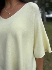 Lemon V-Neck Reverse Seam Knit Diana