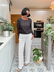 Black Polka Dot Super Soft Round Neck