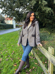 Navy Checked Blazer Sara
