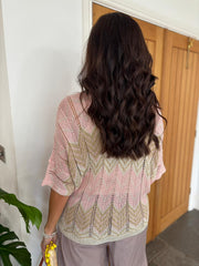 Pink Chevron Detail Knit Masie