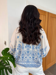 Blue Garden Floral Shirt Elsa