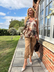 Natural Leopard Floral Vest Isabella