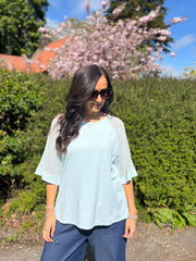 Mint Net Sleeve Top Julia