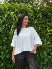 Winter White Reverse Seam Round Neck Diana