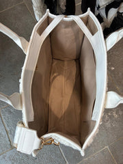 Winter White Sherpa Tote Bag