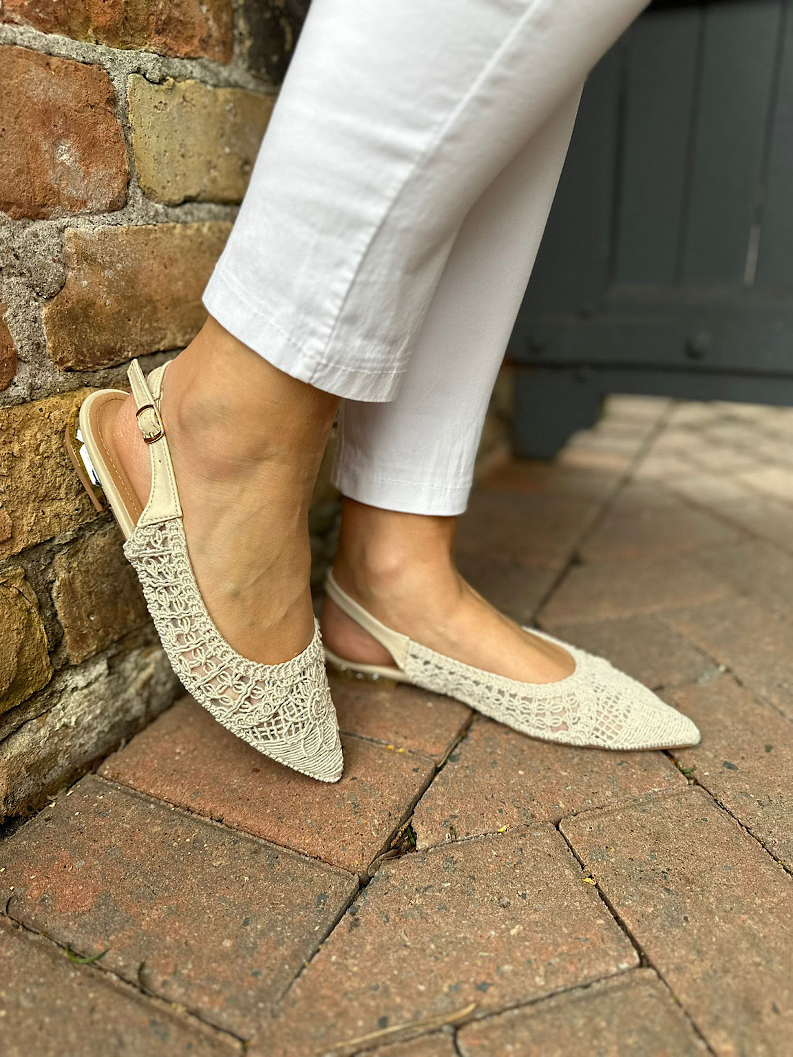 Woven slingback shoes cheap