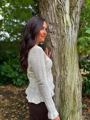 Stone Pattern Knit Shirt Sherry