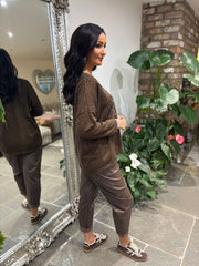 Chocolate Metallic Lightweight Knit Bella