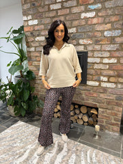 Stone Relaxed Collared Knit Abbie