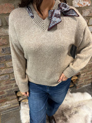 Mocha Scarf Accent Jumper Amanda