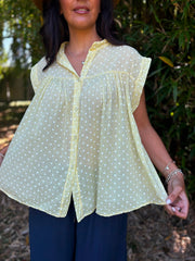 Lemon Polka Dot Top Ashley