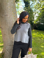 Grey Tie Detail Knitted Tank Lola