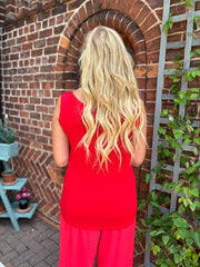 Red Sequin Vest Top Rebecca