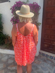 Orange Ditsy Floral Vest Top Lyra
