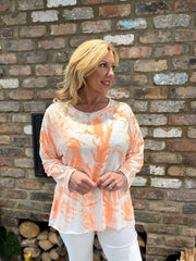 Orange Tie-Dye Long Sleeve Top Alexis