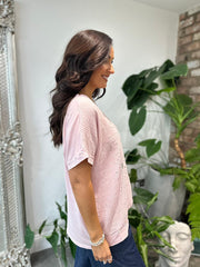 Pink Bubble Cotton Starburst Top Belle
