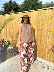 Chocolate Sleeveless Top Tiana