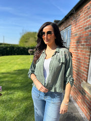 Khaki Lace Detail Jacket Saylor