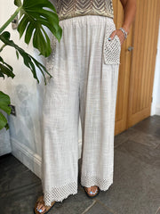Stone Multi Hole Detail Trousers Terri