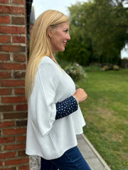 Winter White V-Neck Reverse Seam Knit Diana