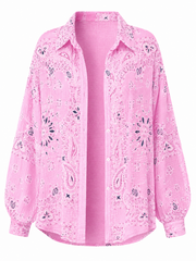Candy Pink Paisley Bubble Cotton Shirt Alina
