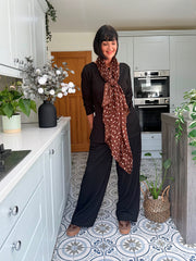 Black Textured Long Sleeve Top Corrina