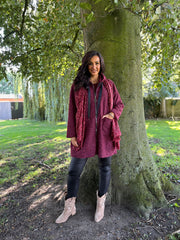 Wine Hooded Coat Stella