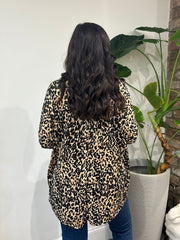 Natural Leopard Longline Zip Top Cassie