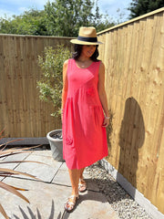 Coral Flower Detail Dress Faith