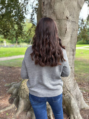 Grey Open Collar Jumper Rhea