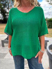 Green Reverse Seam Knit Georgina