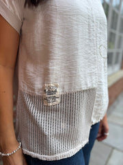 Stone Asymmetric Panel Flower Top Adele