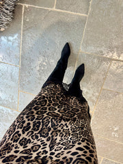 Leopard Satin Style Lace Trim Skirt