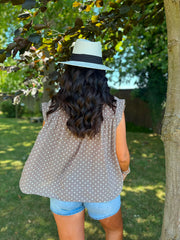 Mocha Polka Dot Top Ashley