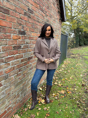 Chocolate Checked Blazer Sara