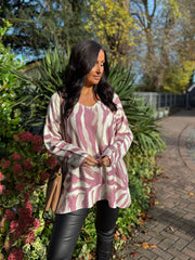 Wine Soft Touch Tiger Print Knit Ava