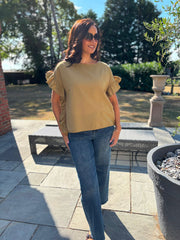 Camel Ruffle Top Maisie