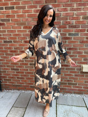 Black Watercolour Shimmer Dress Freya