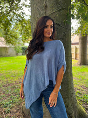 Denim Asymmetric Cosy Knit Fran