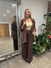 Chocolate Back Pleat Blouse Jackie